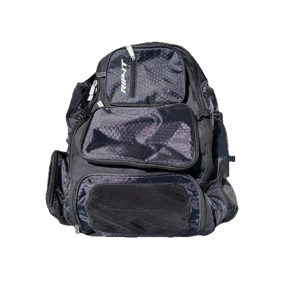 Rip-It Pack It Up Softball/Baseball Bag Batpack Black 2 Bat 8 Pocket Black